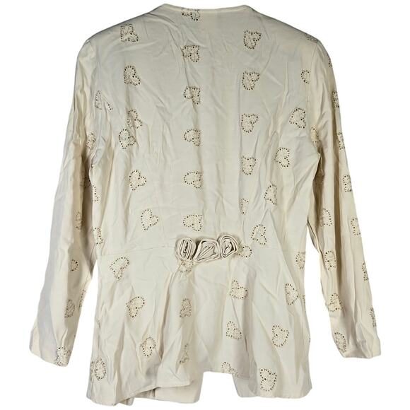 Vintage Wild Rose Petite Blazer Jacket with‎ Heart Cut Outs Back Rose Detail 8 - Picture 2 of 10